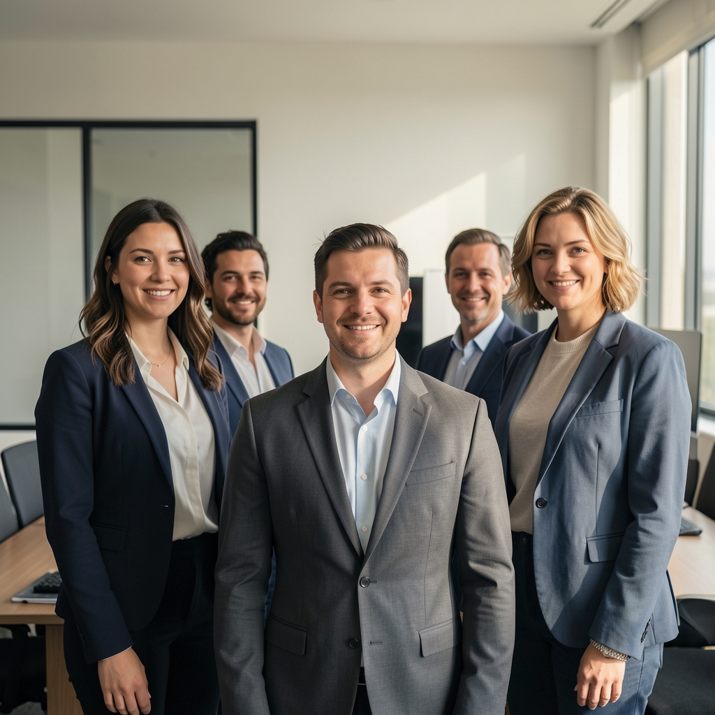 Équipe d'analystes et chercheurs travaillant en open space moderne à Lyon, discutant d'événements mondiaux autour d'ordinateurs et de documents de recherche